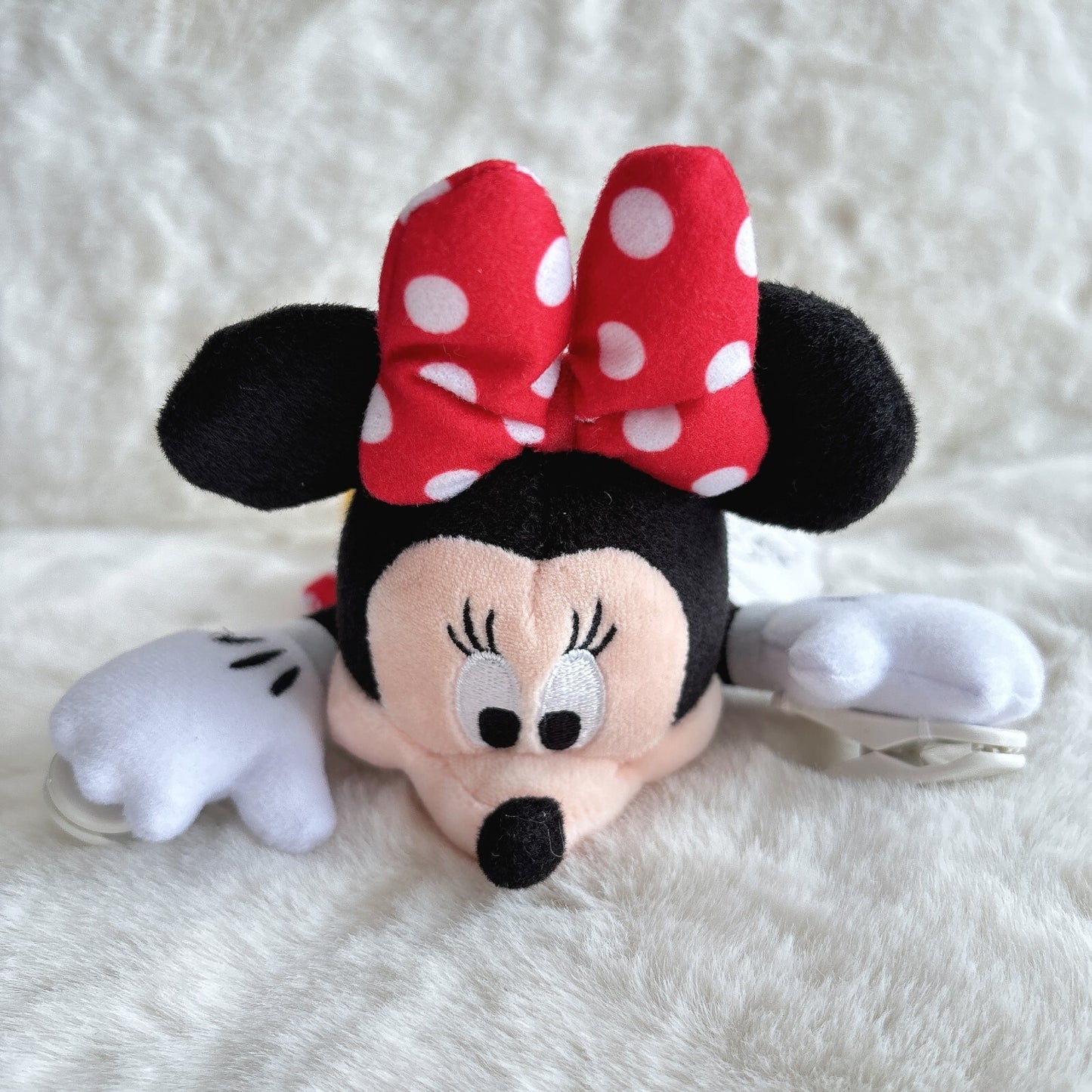 Japan Tokyo Disney Resort Minnie Mouse Sticky Plush Shoulder clip Keychain