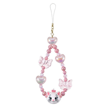 Japan Tokyo Disney Store Marie Strap Heart Ribbon Rolling Beads Hands-Free Goods