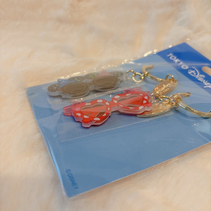 Japan Tokyo Disney Resort Keychain Set of 2 Mickey Minnie Sunglasses FANTASIA