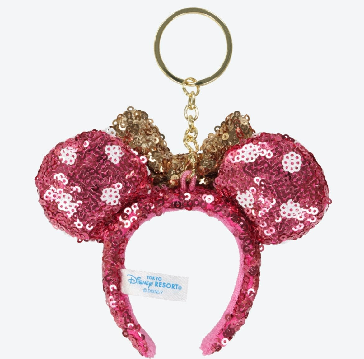 Japan Tokyo Disney Resort Minnie Mouse Keychain Ears Headband Ribbon Pink 2025