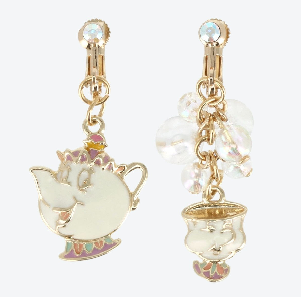 Japan Tokyo Disney Resort Beauty and the Beast Mrs. Potts Chip Earrings 2025