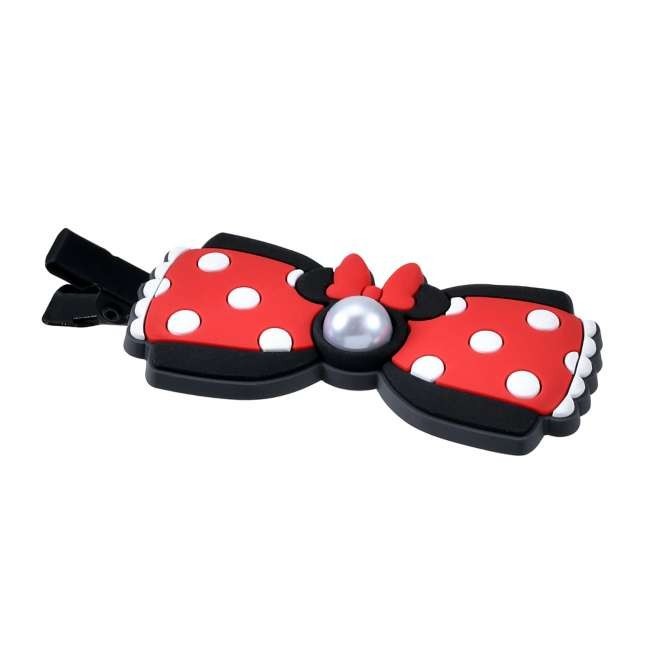 Japan Tokyo Disney Store Minnie Hair Clip Set Pearl Ribbons MAEGAMI Hair Zakka