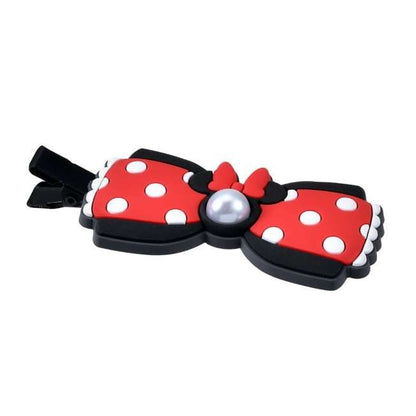 Japan Tokyo Disney Store Minnie Hair Clip Set Pearl Ribbons MAEGAMI Hair Zakka
