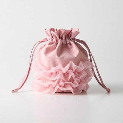 Japan Disney Fantasy Shop Bellemaison Minnie Daisy Tulle Drawstring Pouch Purple