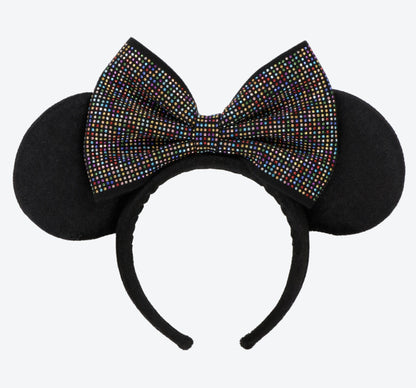 Japan Tokyo Disney Resort Store Ears HeadBand Hat Minnie Ribbon Black