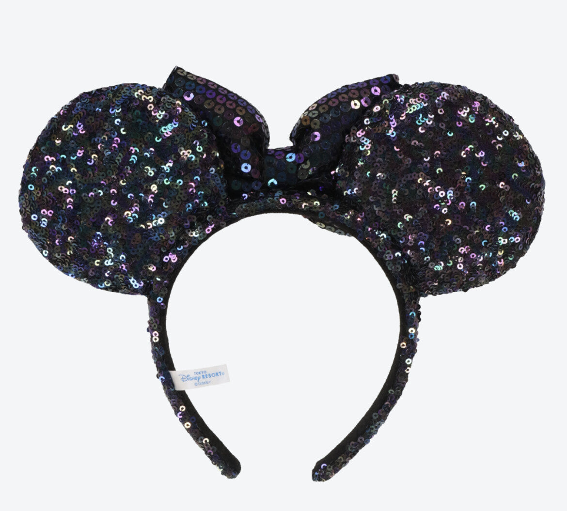 Japan Tokyo Disney Resort Store Ears HeadBand Hat Minnie sequins shine