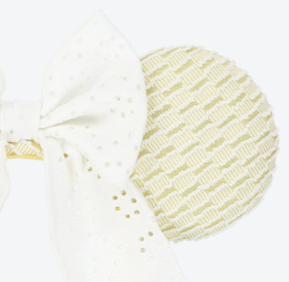 PJapan Tokyo Disney Resort Ears HeadBand Hat  Minnie Mouse White lace