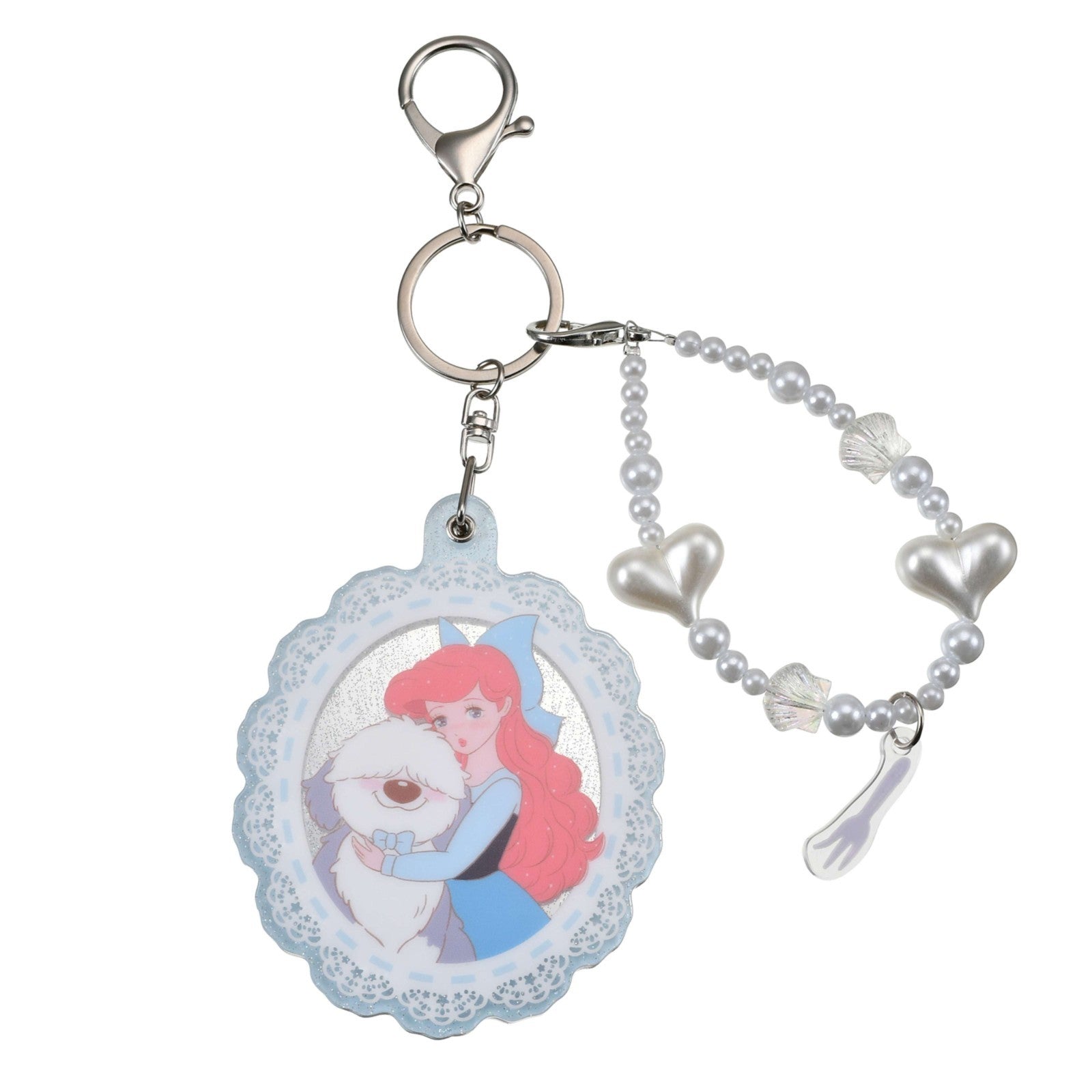 Japan Tokyo Disney Store Ariel Max Keychain with Mirror Charm Illustrated mikko