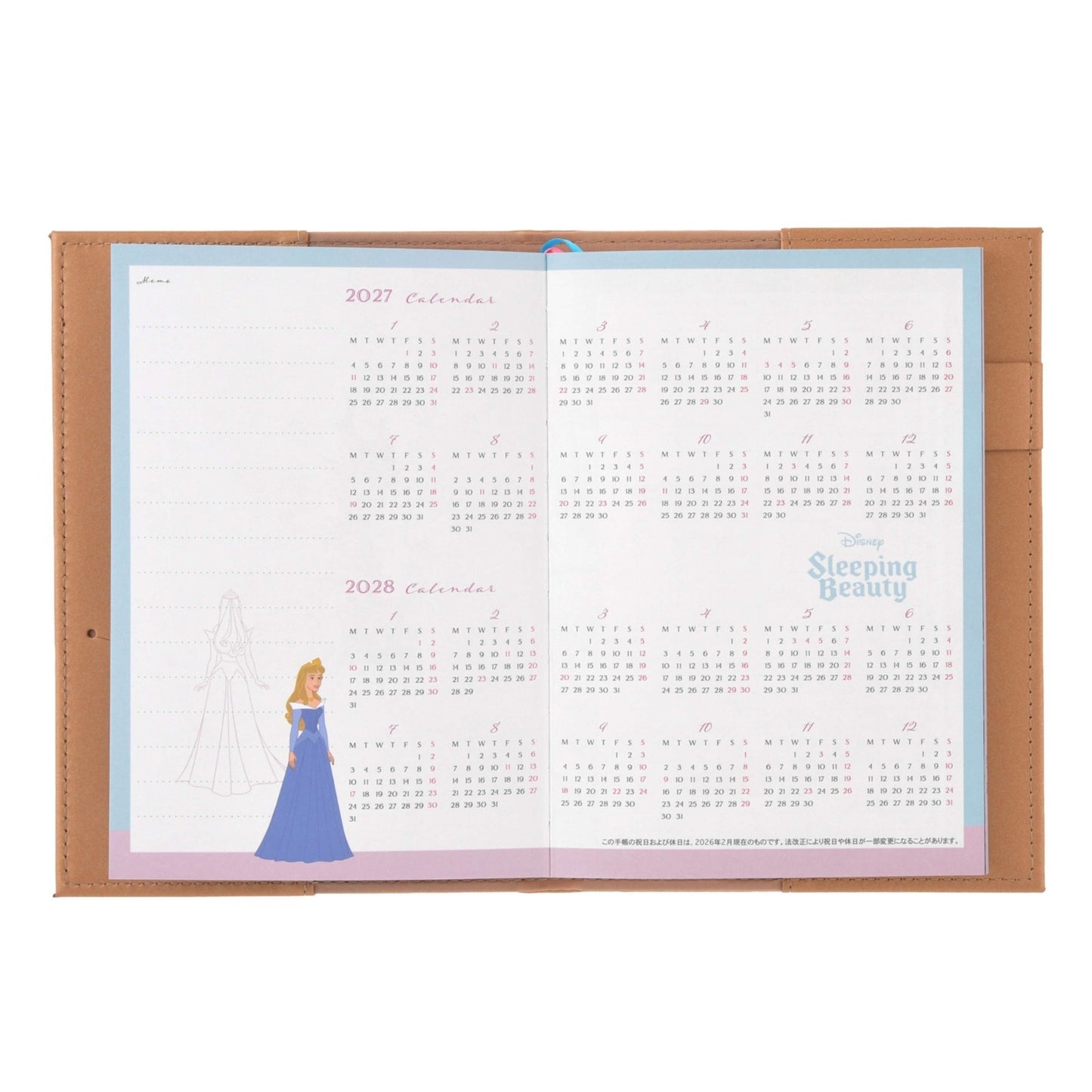 Japan Tokyo Disney Store Sleeping Beauty B6 Planner Schedule Book Diary 2027