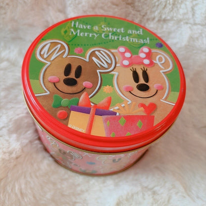Japan Tokyo Disney Confectionery Tin Can Mickey & Minnie Christmas