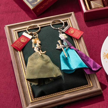 Japan Tokyo Disney Resort Key Chain Set Elsa Ana Frozen Fantasy Springs