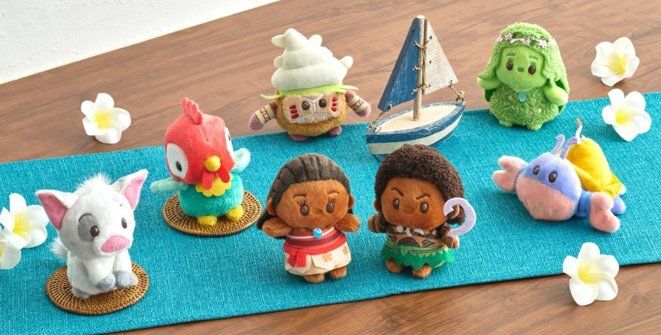Japan Tokyo Disney Store Plush Toy Moana Urupocha-chan Set of 7