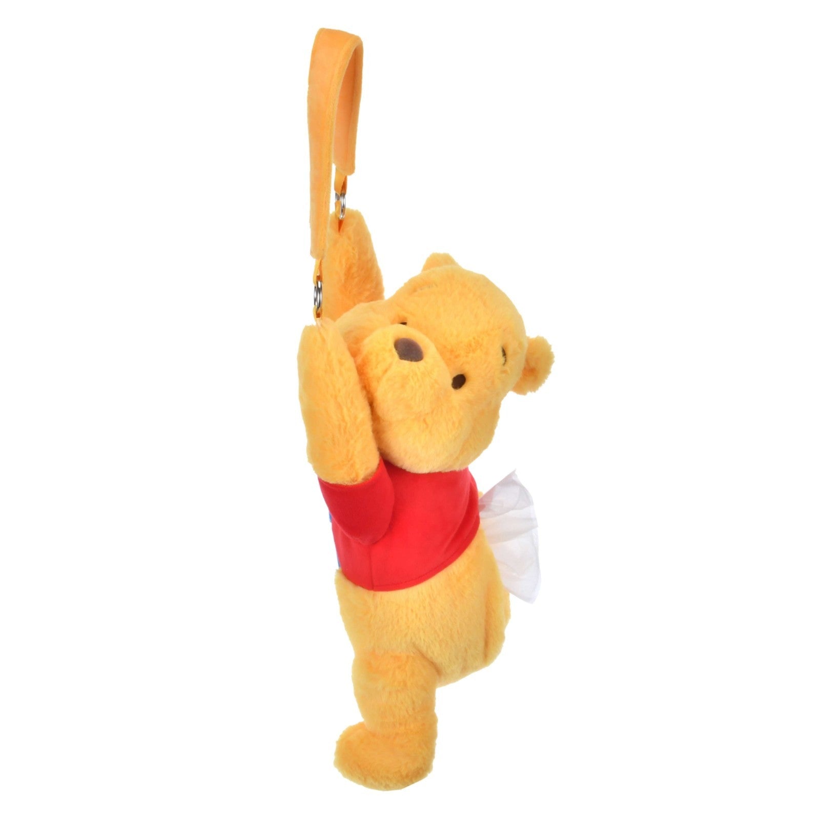 Japan Tokyo Disney Store Pooh Tissue Box Cover with Carabiner Hanging Type