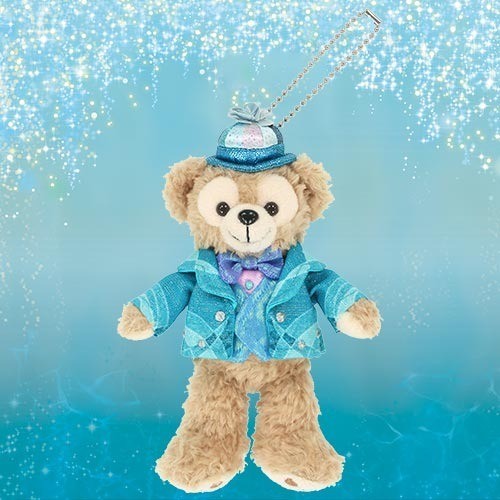 Japan Tokyo Disney Resort Sparkling Jubilee Duffy Plush Keychain Badge 25th