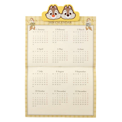 Japan Tokyo Disney Store Chip and Dale Wall CALENDAR & ORGANIZER 2027 with Clip