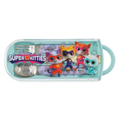 Japan Tokyo Disney Store Super Kitty For Kids Chopsticks Set Trio SUPER KITTIES