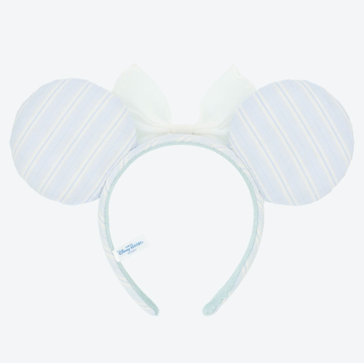 Japan Tokyo Disney Resort Minnie Mouse Ears Headband Free Size Blue Ribbon 2026