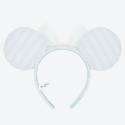 Japan Tokyo Disney Resort Minnie Mouse Ears Headband Free Size Blue Ribbon 2026