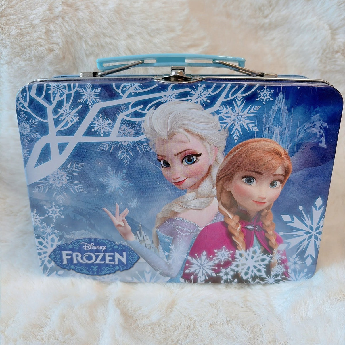 Japan Tokyo Disney Confectionery Tin Can Frozen Ana Elsa Bag