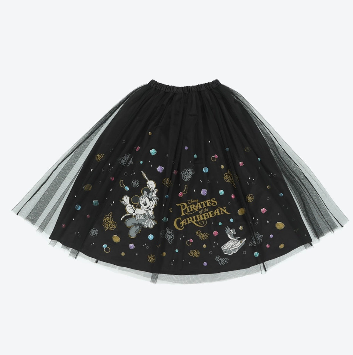 Japan Tokyo Disney Resort Mickey Mouse & Friends Black Tulle Skirt Free Limited