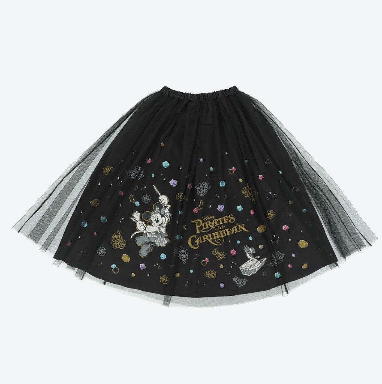 Japan Tokyo Disney Resort Mickey Mouse & Friends Black Tulle Skirt Free Limited