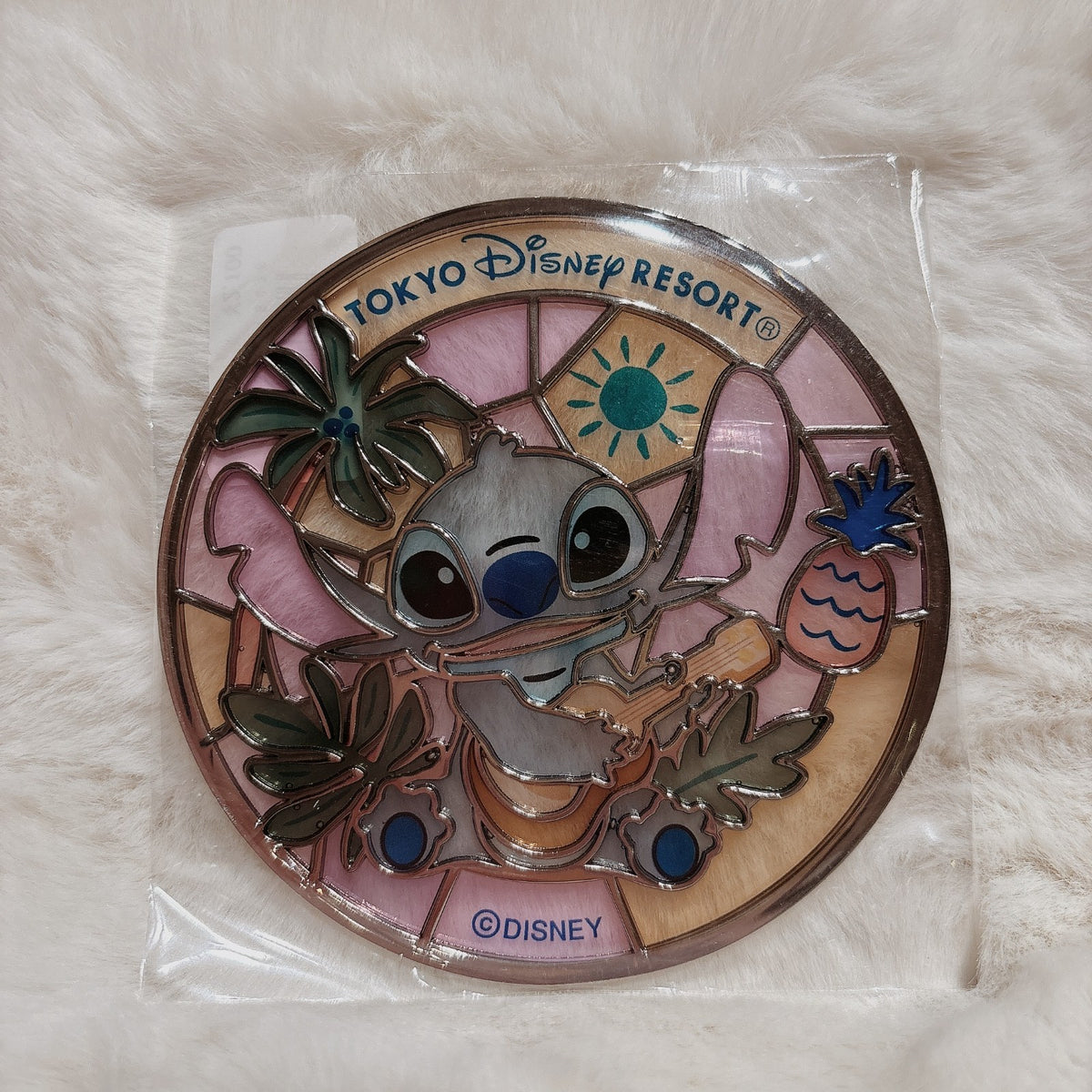 Japan Tokyo Disney Resort Stained Glass Coaster Glass Stitch 626