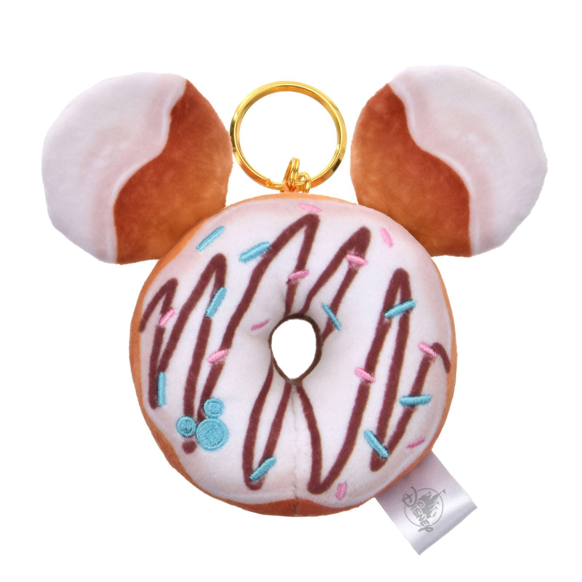 '+Japan Tokyo Disney Store  Mickey Plush Toy Keychain White Donut MICKEY'S BAKERY