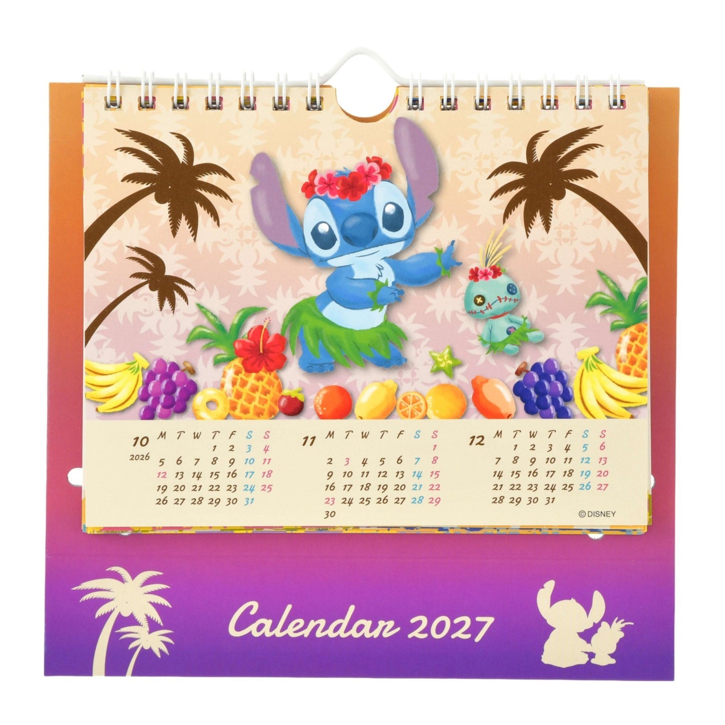Japan Tokyo Disney Store Stitch Scrump Desktop Calendar Pop-up 2027
