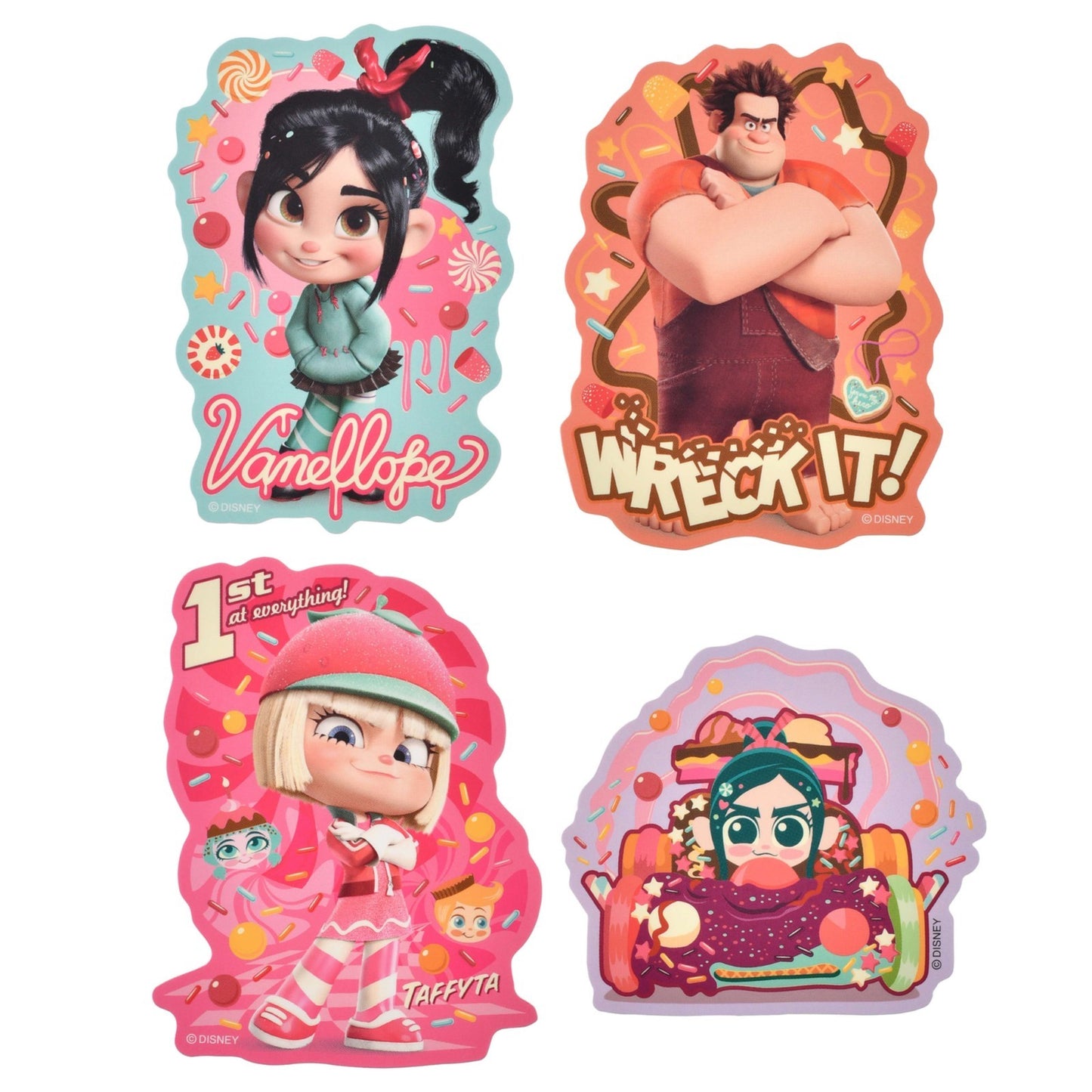 Japan Tokyo Disney Store Ralph Vanellope Taffyta Muttonfudge Stickers Sugar Rush