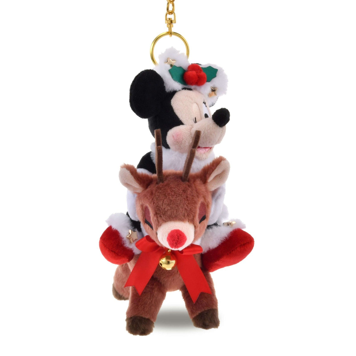 '+Japan Tokyo Disney Store Minnie Mouse Plush Toy Keychain Christmas