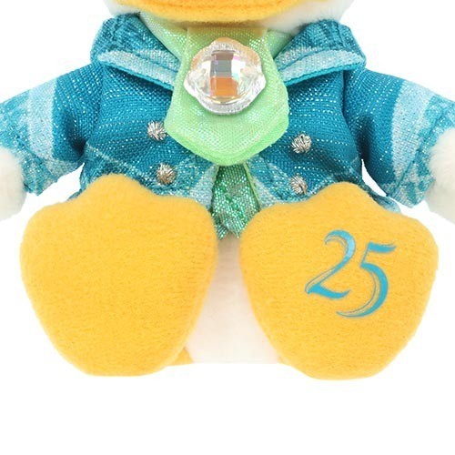 Japan Tokyo Disney Resort Sparkling Jubilee Donald Plush Badge Keychain Sea 25th
