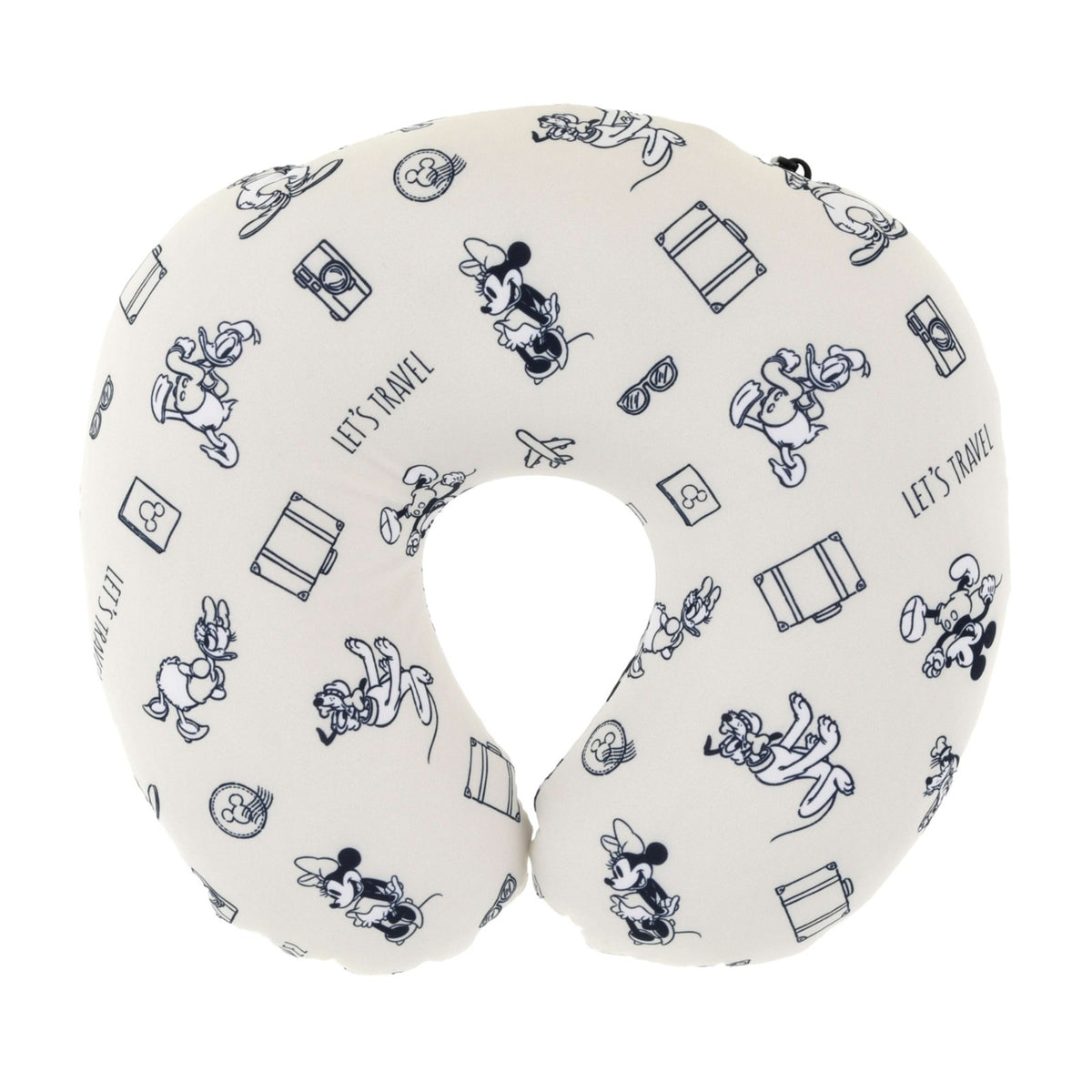 Japan Tokyo Disney Store Mickey & Friends 2-Way Neck Pillow Icon Let's Travel