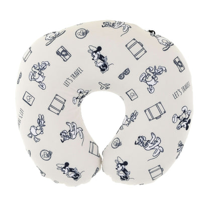 Japan Tokyo Disney Store Mickey & Friends 2-Way Neck Pillow Icon Let's Travel