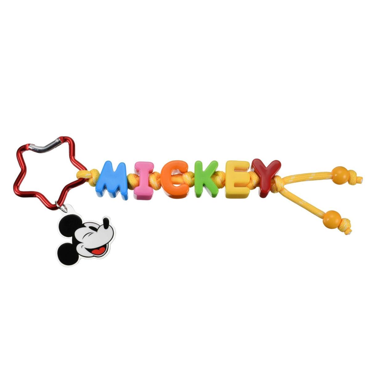 Japan Tokyo Disney Store Mickey Mouse Keychain with Name Beads Fes