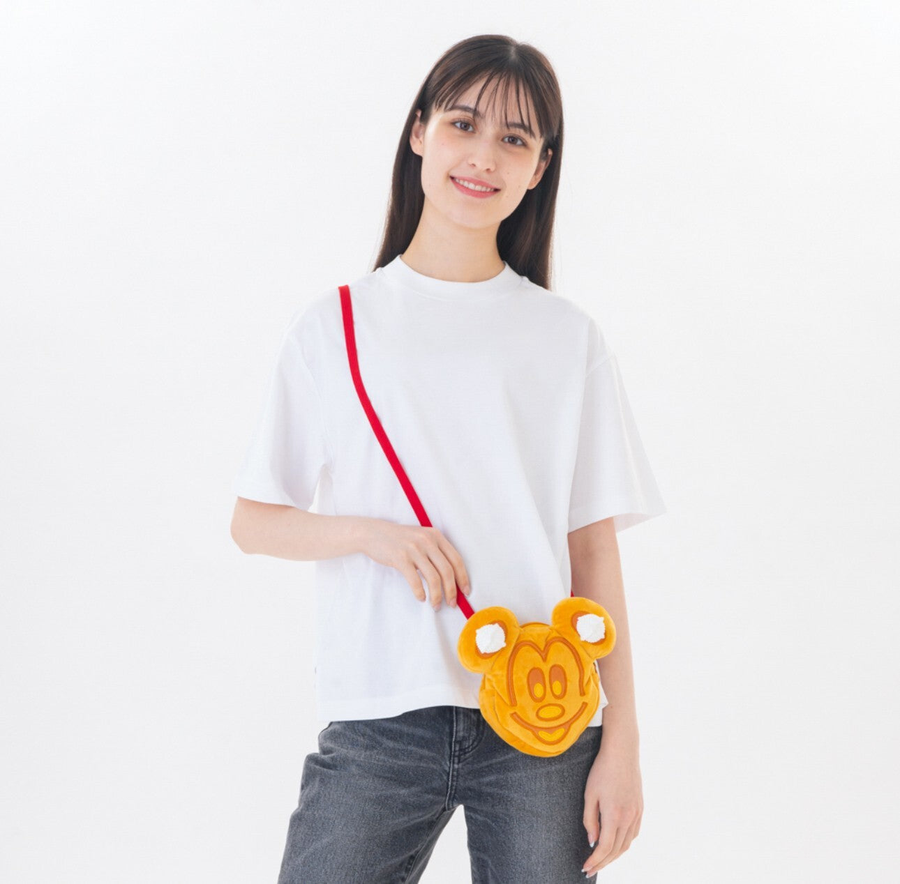 Japan Tokyo Disney Resort Mickey Waffle & Hamburger Shoulder Bag
