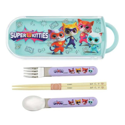 Japan Tokyo Disney Store Super Kitty For Kids Chopsticks Set Trio SUPER KITTIES