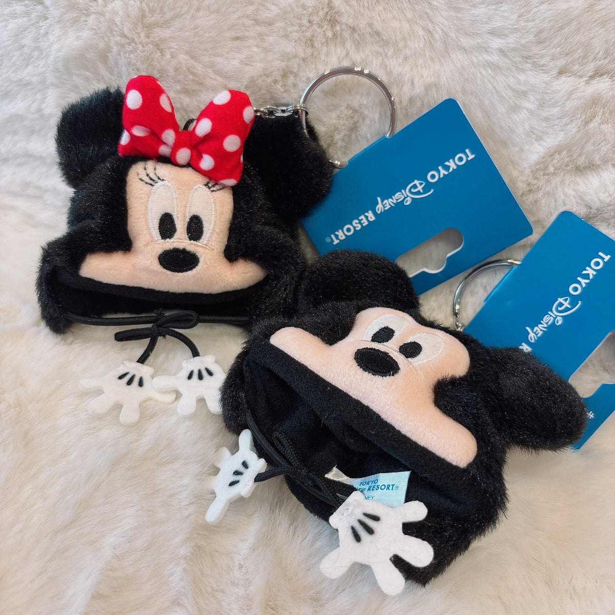 EarsJapan Tokyo Disney Resort Mickey & Minnie Keychain Ears Cap Hat Set of 2