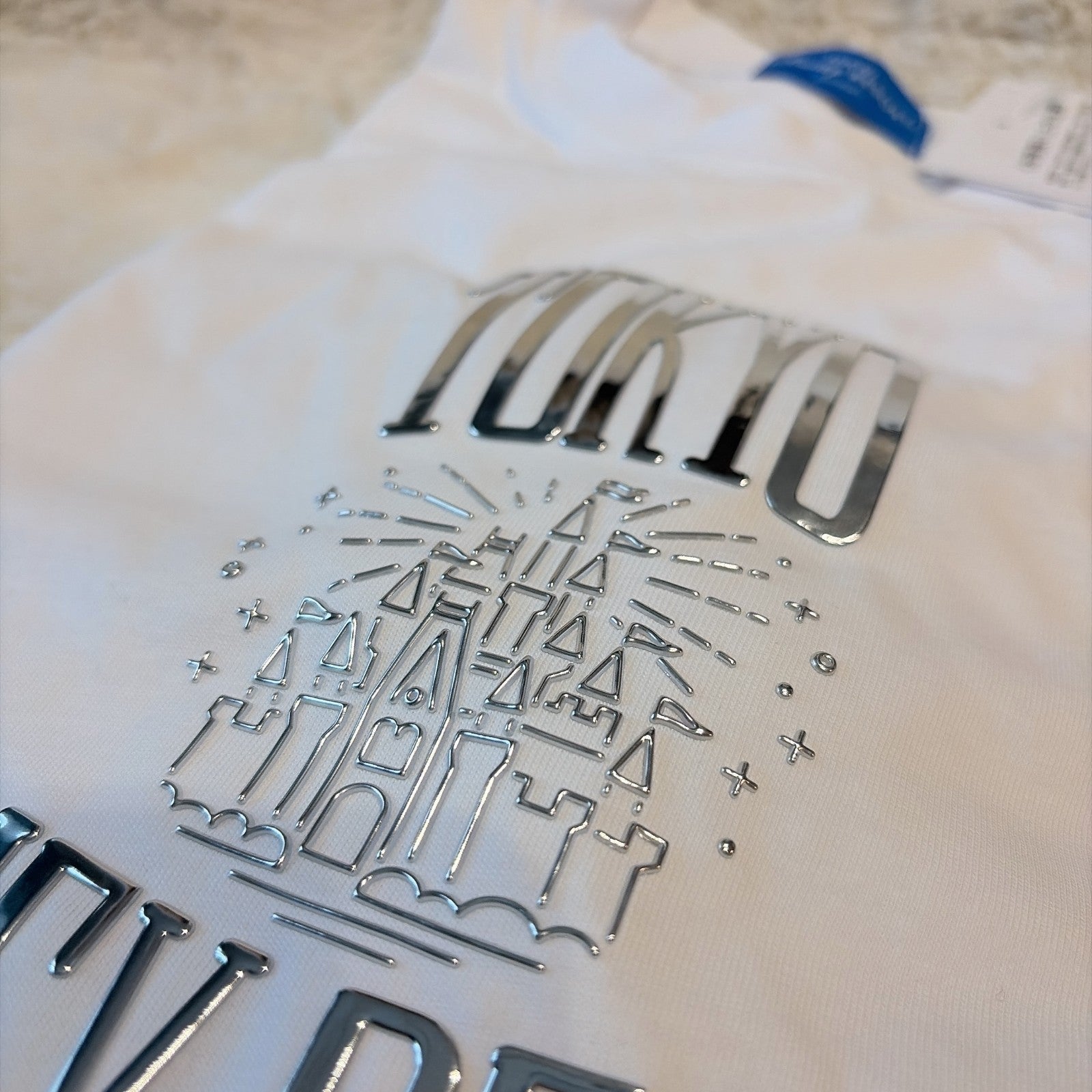 Japan Tokyo Disney Resort Logo T-Shirt Limited White Cinderella castle