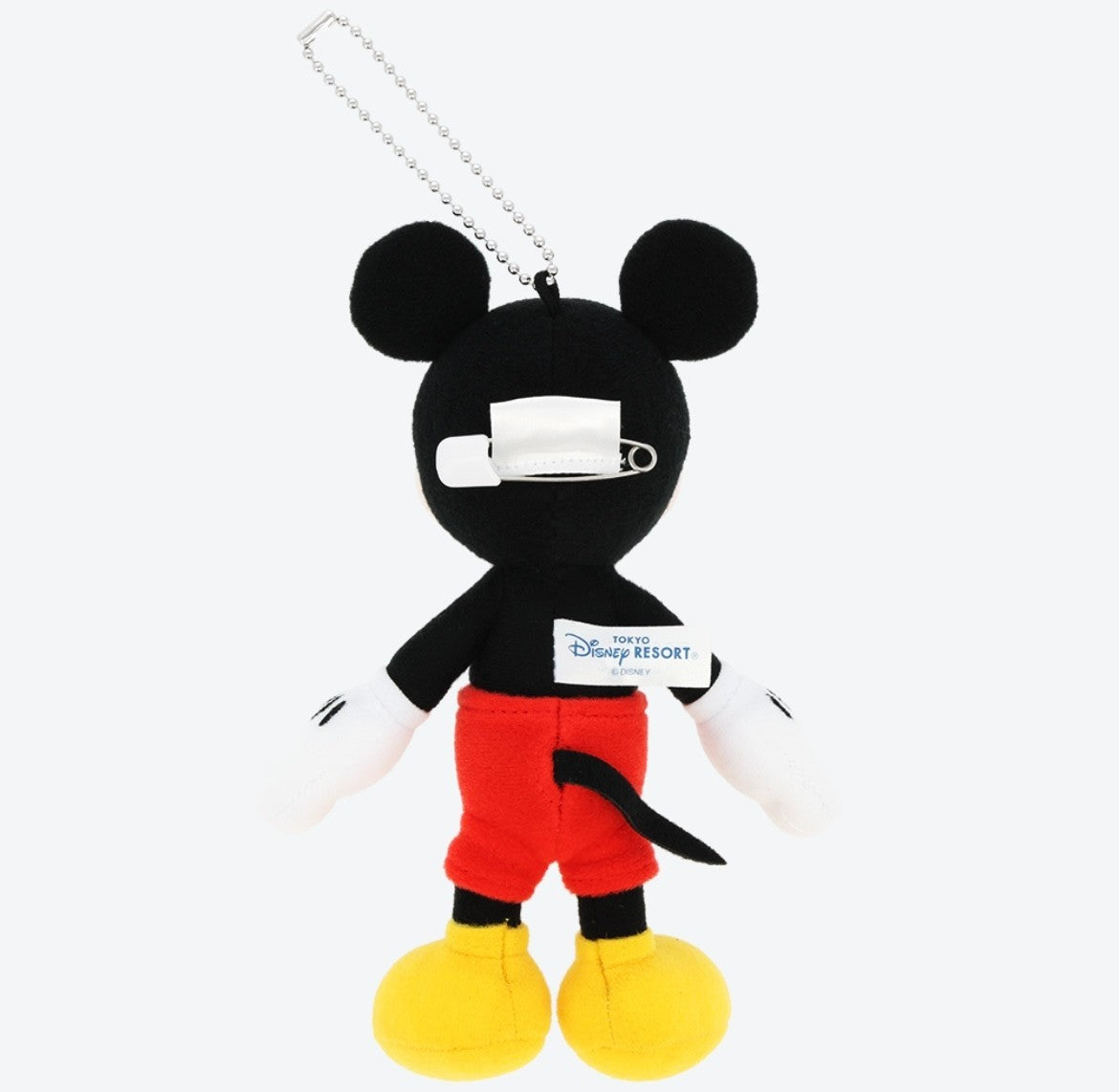 Japan Tokyo Disney Resort Mickey Mouse Plush Badge Keychain POZY PLUSHY Limited