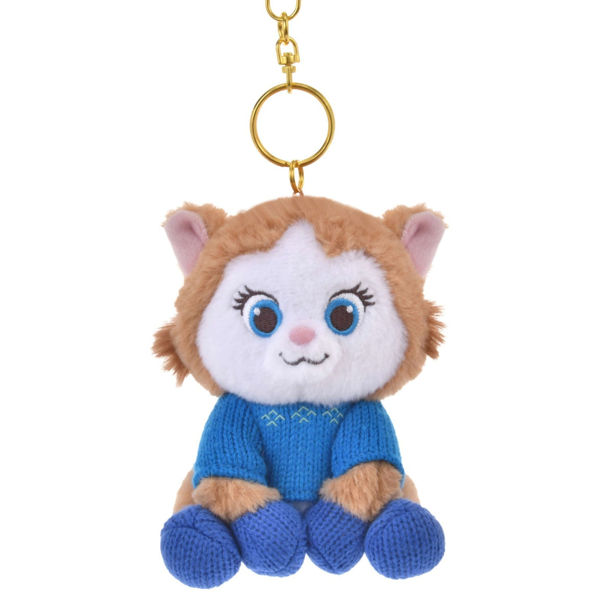 Japan Tokyo Disney Store Olaf the Kitten Plush Keychain Blue Frozen Dare Pe