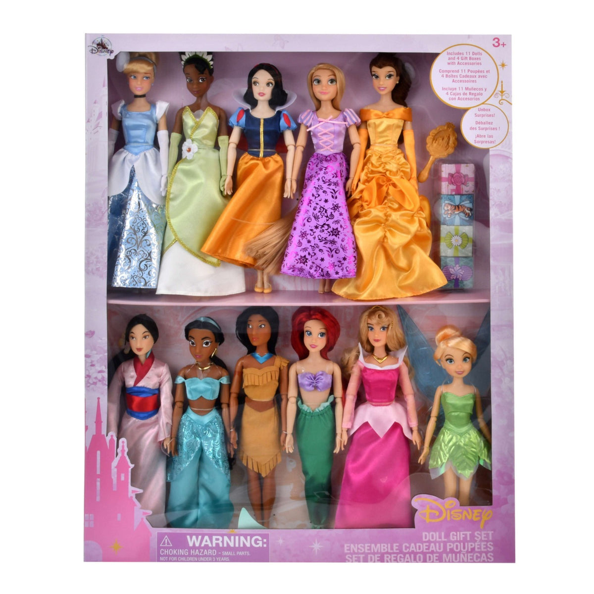 Japan Tokyo Disney Store Princess & Tinker Bell Doll Gift Set