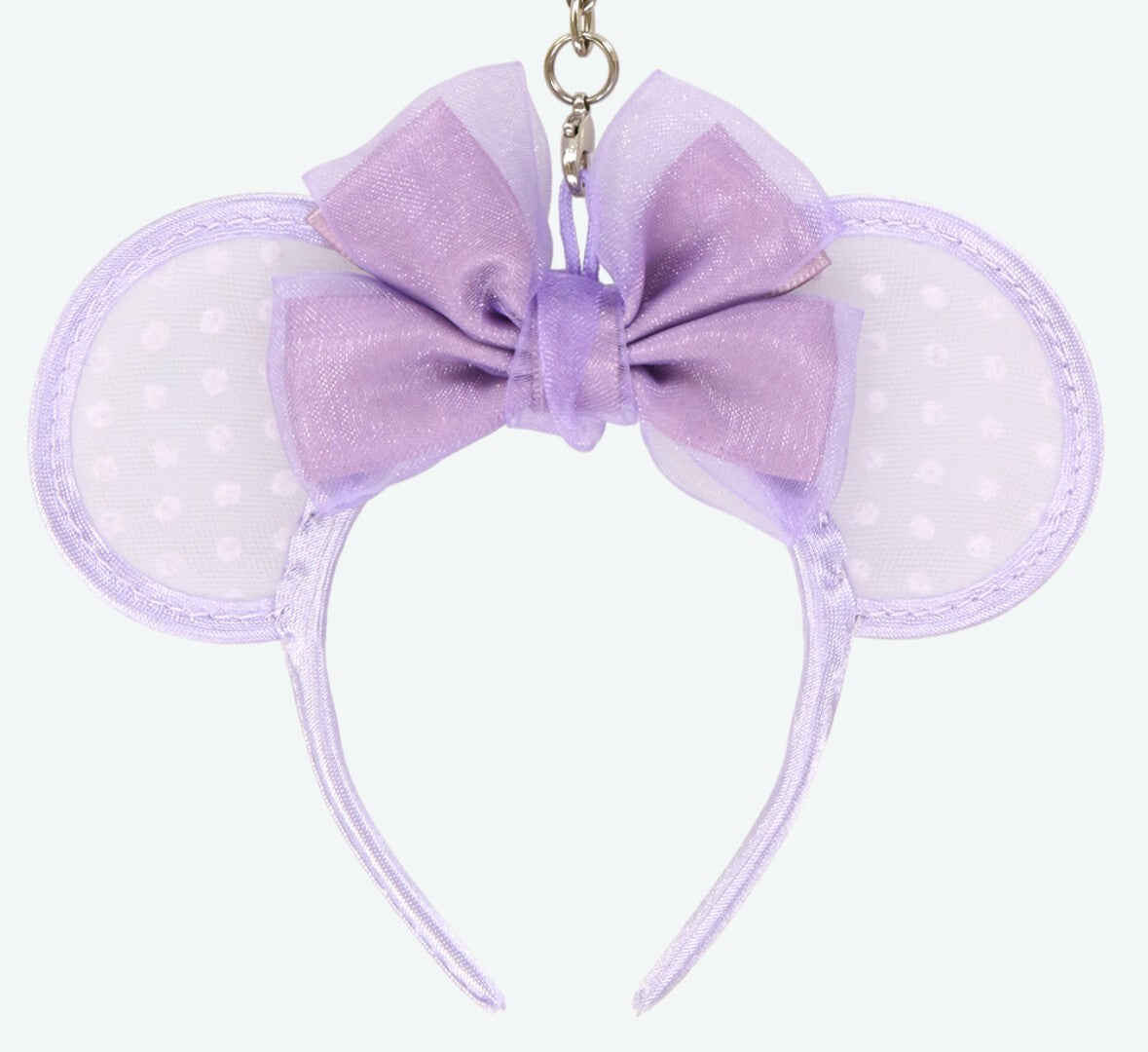 Japan Tokyo Disney Resort Ears Minnie Ribbon Headband Keychain Purple
