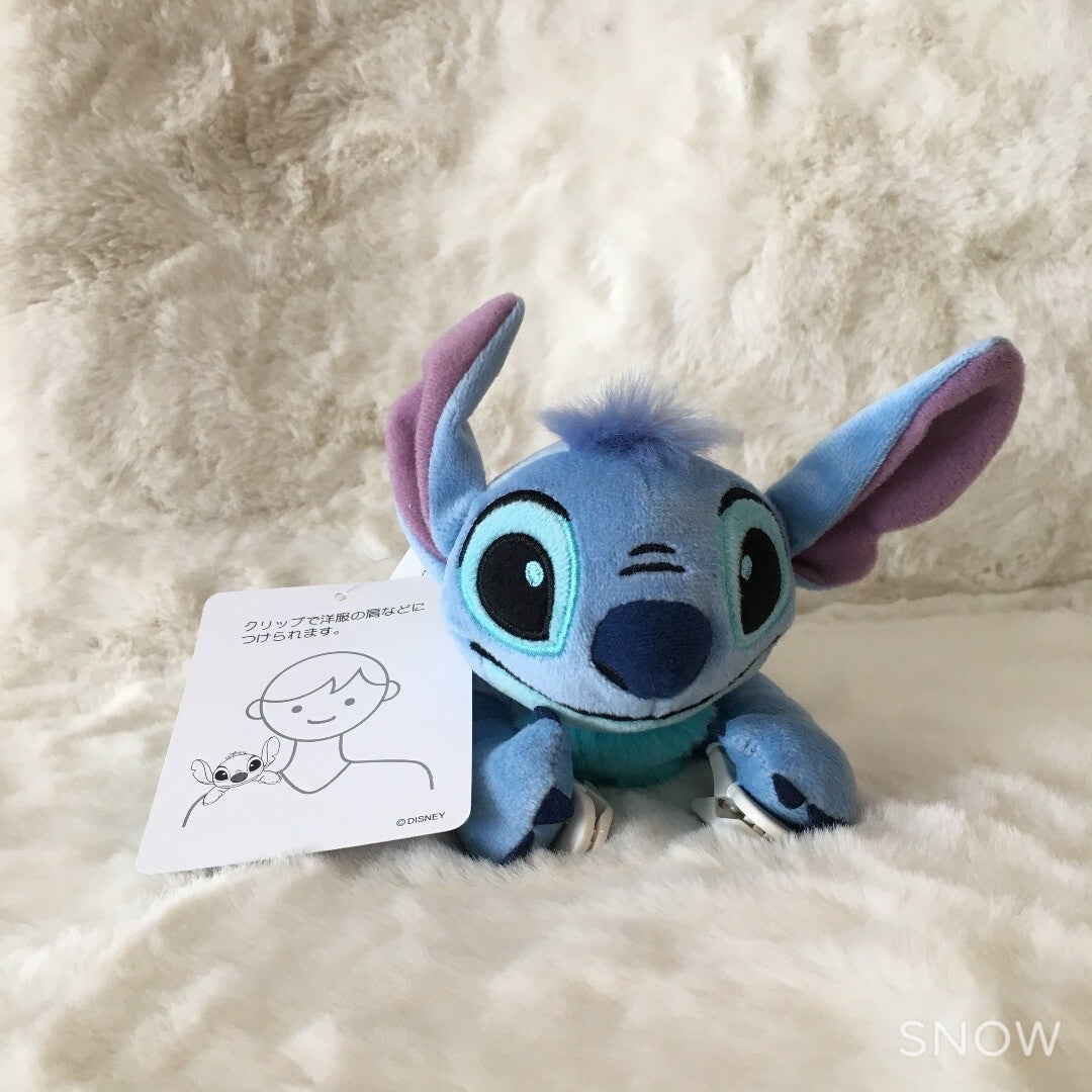 Japan Tokyo Disney Resort Lilo & Stitch Plush Toy Keychain Shoulder Clip