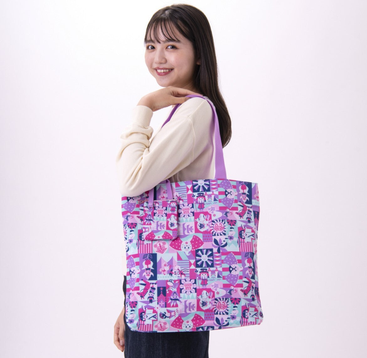 Japan Tokyo Disney Resort It's a small world Tote bag pouch limited