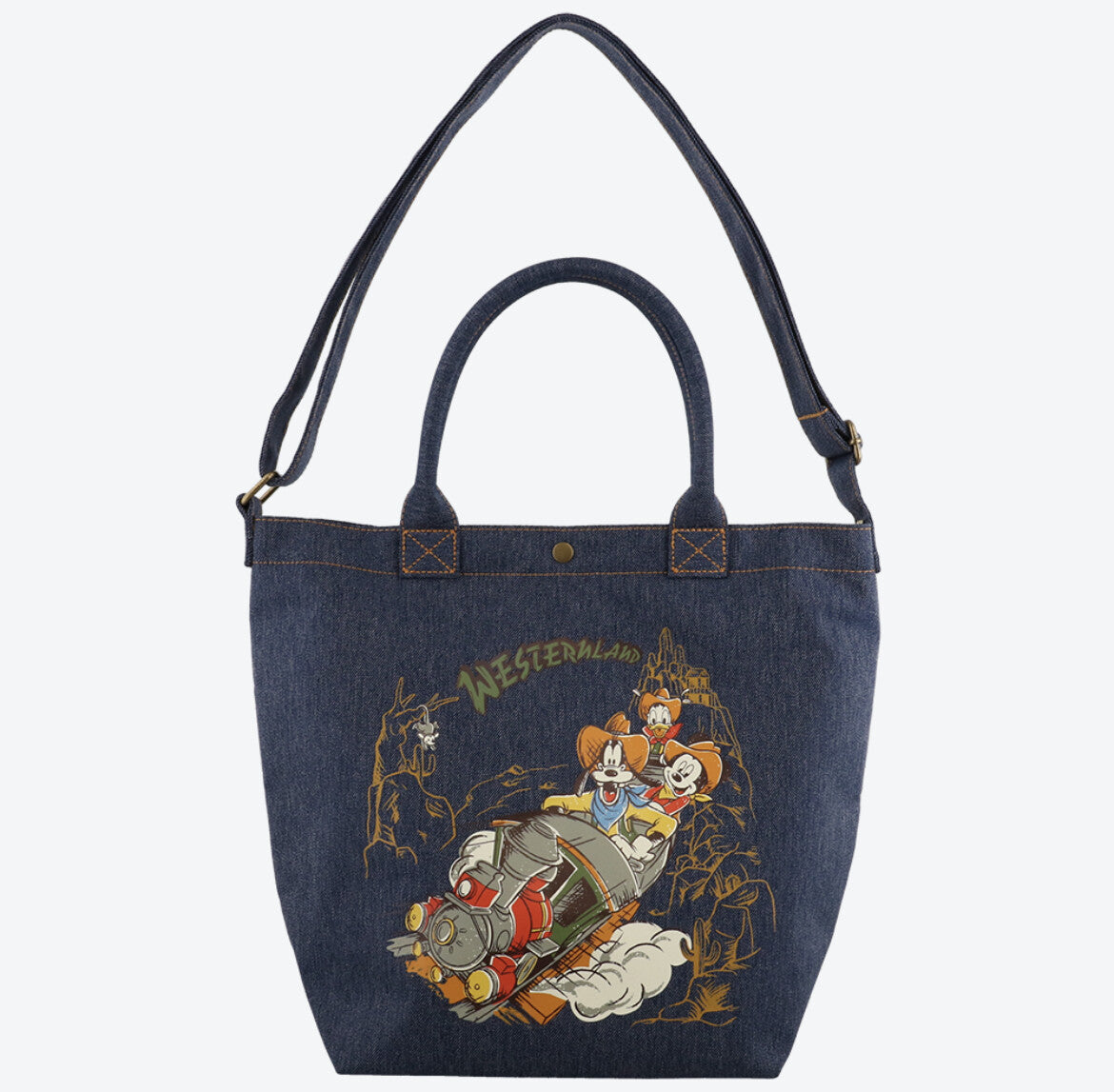 Japan Tokyo Disney Resort Big Thunder Mountain Mickey Donald Goofy Tote Bag