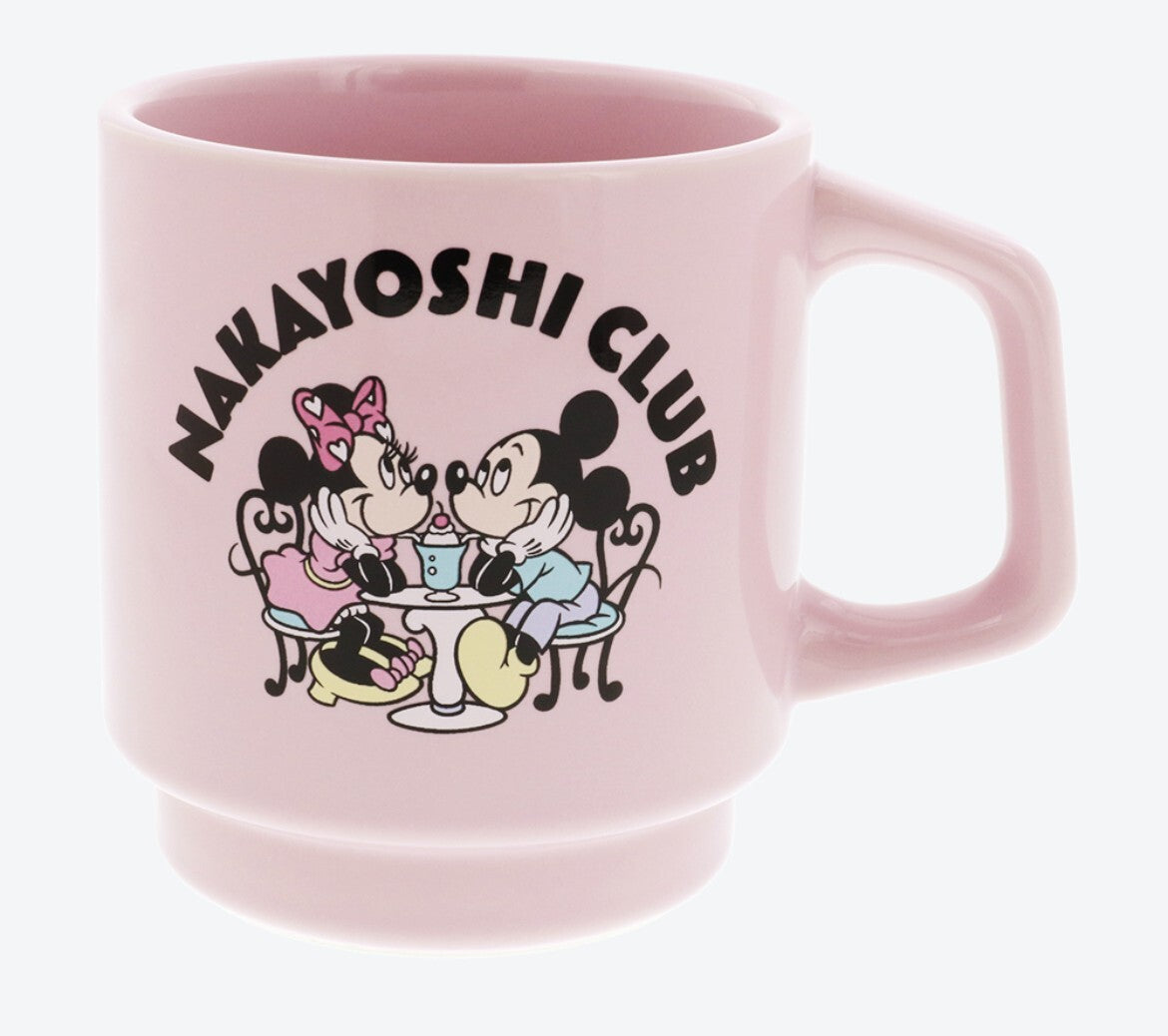 Japan Tokyo Disney Resort Mickey & Minnie Mag  cup NAKAYOSHI CLUB Pink