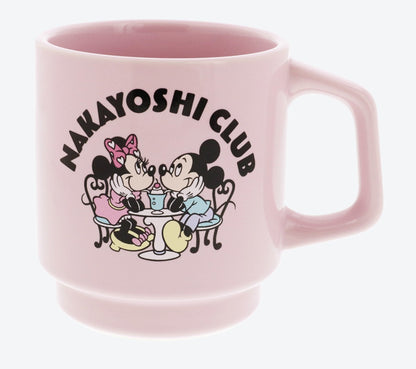 Japan Tokyo Disney Resort Mickey & Minnie Mag  cup NAKAYOSHI CLUB Pink