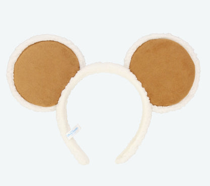 Japan Tokyo Disney Resort Ears HeadBand Hat Mickey Mouton Brown