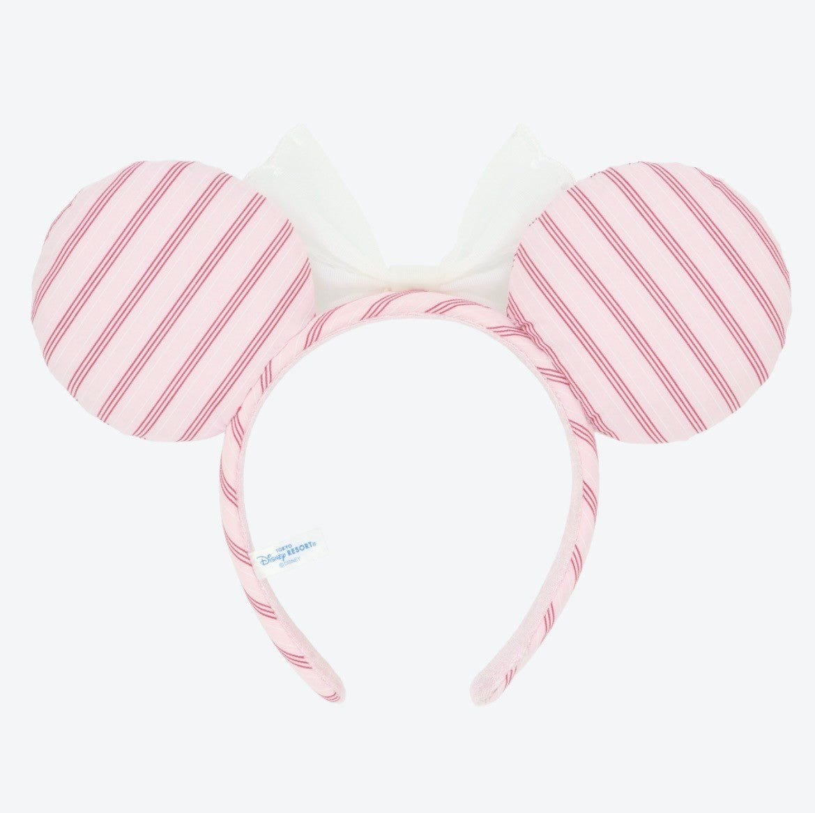 Japan Tokyo Disney Resort Minnie Mouse Ears Headband Free Size Pink Ribbon 2026