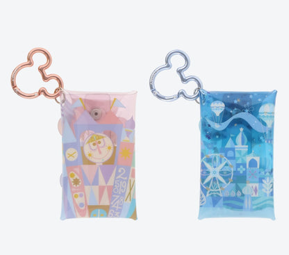 Japan Tokyo Disney Resort Park Motif Mickey Carabiner Keychain Pouch small world